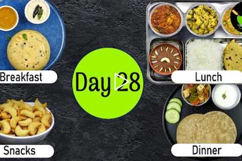 One-Day Meal Plan | Breakfast Lunch And Dinner Plan | Healthy Indian Meal Plan Day - 28|Easy Recipes