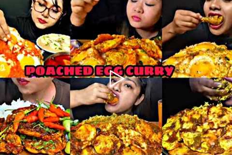 ASMR EATING SPICY POACH EGG CURRY WITH RICE | INDIAN FOOD MUKBANG |Foodie India|