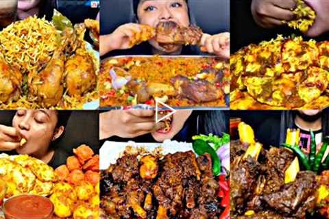 ASMR EATING SPICY EGG CURRY, MUTTON CURRY, CHICKEN CURRY | BEST INDIAN FOOD MUKBANG |Foodie India|