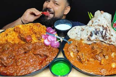 CHICKEN BIRYANI, MUTTON DO PYAZA, KADAI MUTTON, BUTTER NAAN EATING | Spicy Indian Food Mukbang ASMR