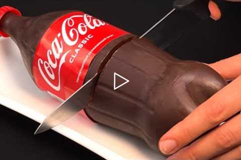 Coca Cola Bottle Cake (Coke Bottle Cake) from Cookies!! chocolate dessert! Bazilika Desserts.