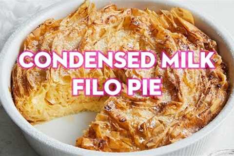 Condensed milk custard filo pie | taste.com.au