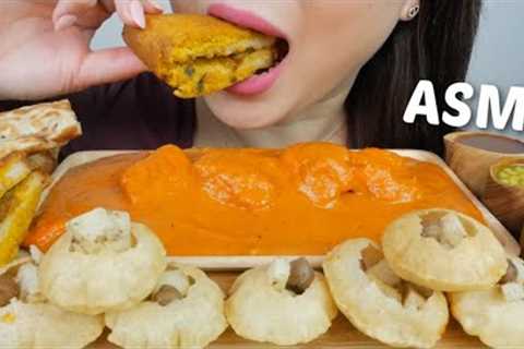 Indian FOOD *Golgappa and Butter Chicken with Stuffed Bread Pakora Relaxing Eating Sounds | N.E
