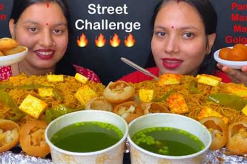 Eating Spicy 🔥 Paneer Masala Maggi, Golgappe 🔥, Gulab Jamun | Nand Vs Bhabhi| Street Food..