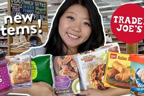 TRADER JOE’S FOOD HAUL! Trying NEW Trader Joe''''s Frozen Foods & Snacks 2022