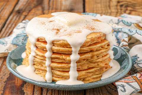 Carrot Cake Pancakes with Cream Cheese Syrup