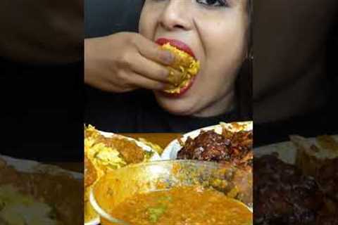 ASMR Eating Spicy Chicken Curry,Rice,Lollipop,Noodles,Leg Piece | Indian Food ASMR Eating Mukbang