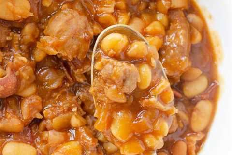 Dad Approved Crockpot Baked Beans Ground Sausage