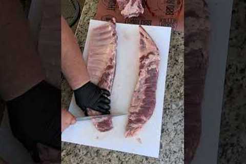 How to TRIM your own WHOLE Rack of Spare Ribs!