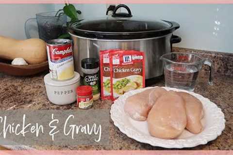 Crockpot Chicken and Gravy | Dump and Go Crockpot Meal | Chicken Crockpot Recipe