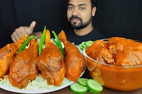 SPICY CHICKEN CHANGEZI, CHICKEN LEG PIECE CURRY, GRAVY, RICE, CHILI, SALAD MUKBANG ASMR EATING SHOW|