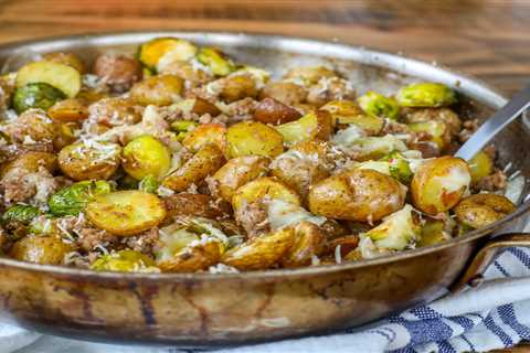 Roasted Potatoes and Brussels Sprouts with Sausage