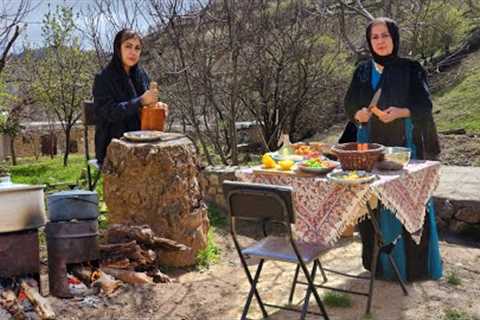 Village Delicious Chicken Filled with Vegetables & Walnut and plums | iran Village life