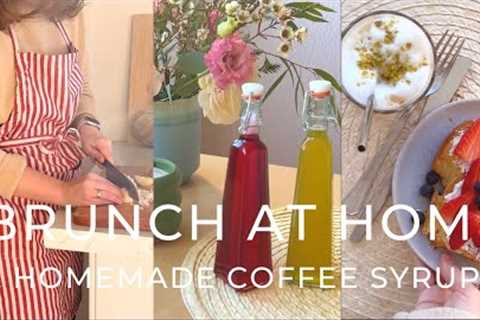 Homemade Coffee Syrups (Pistachio, Rose and Raspberry) and Cozy Brunch for a Relaxing Day