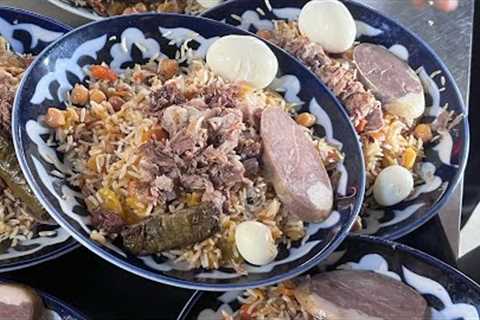 The most famous dish of Uzbeks.wedding pilof.streed food.