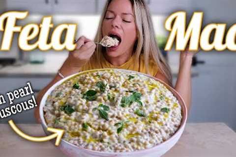 Mediterranean Feta + Couscous Mac and Cheese MUKBANG!