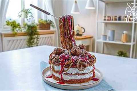 Floating Forks & Chocolate Oreo Noodles – This Cake Is Pure Magic!