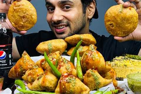 Unlimited 😱 Kachori & Samosa Eating Challenge With Chill’s & Dhokla | INDIAN STREET FOOD..