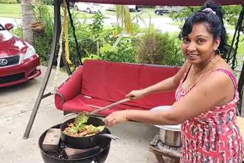 Chicken with fresh herbs & cassripe with Friedup/Sautéed  okro. Jupiter garden