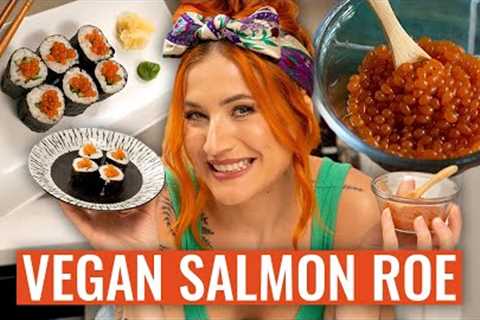 I Tried Making VEGAN SALMON ROE?! | Level Up Your Vegan Sushi Night 🍣 🍱