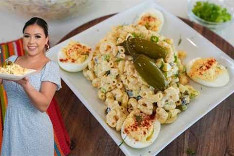 DEVILED EGG MACARONI SALAD super easy and delicious recipe!