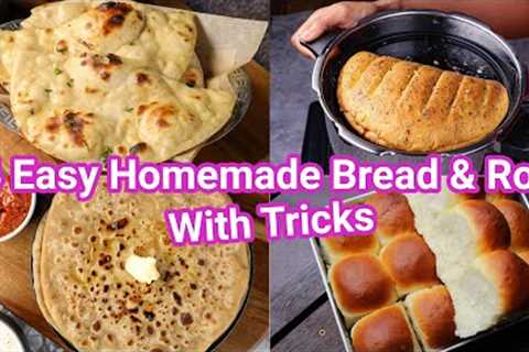 4 Easy Homemade Bread & Stuffed Roti with Simple Tricks & Tips | 4 Easy Indian Flat Bread..