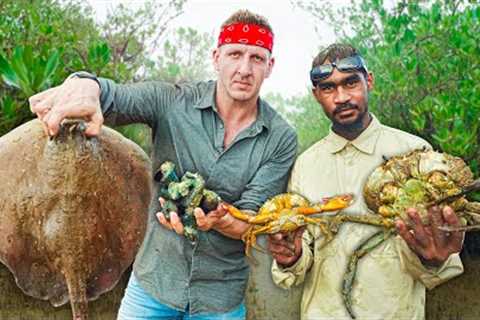 Aboriginal Catch and Cook in West Australia!! Raw Sting Ray Liver!!