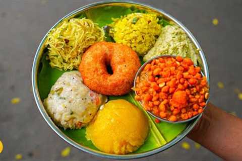 Bangalore Most Popular South Indian 6 in 1 Breakfast Platter Thali Rs. 60/- Only l Karnataka Food