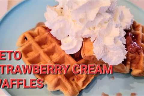 KETO Strawberry Cream Protein Waffle Recipe