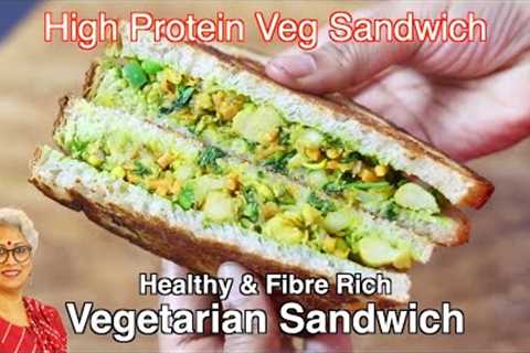 High Protein Veg Sandwich - Healthy Sandwich For Weight Loss - Chickpea Sandwich | Skinny Recipes