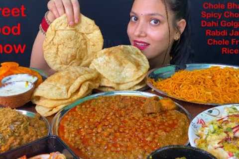 Eating Dahi Golagappe, Spicy 🔥 Chole Bhature, Chole Fried Rice, Chowmin, Rabdi Jalebi | Street Food