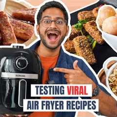 TESTING *VIRAL*AIR FRYER RECIPES😱EPIC RESULTS…FRENCH TOAST, PAPAD ROLL, DONUT, FETTA PHYLLO BITES