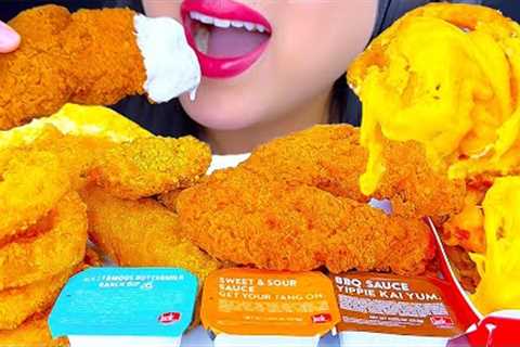 ASMR Spicy Fried Chicken Tenders, Cheesy Fries, Jalapeño Popper from Jack In The Box (EATING SOUNDS)