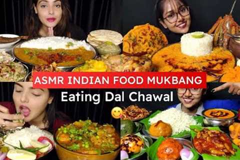 ASMR INDIAN FOOD MUKBANG | mukbang asmr | eating dal chawal, aloo bhorta, aloo gobhi, fish fry😋🍛