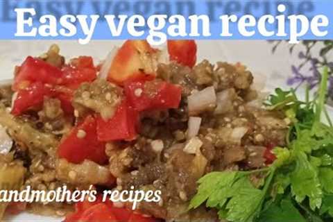 Cooking an easy vegan eggplant recipe in the oven! Grandmother''s Recipes! ASMR cooking! Cooking!..