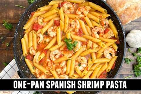 Spanish Shrimp & Saffron Pasta | Easy ONE-PAN 20 Minute Recipe