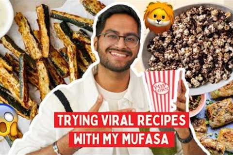 WOAH 😳TESTING VIRAL RECIPES WITH MY MUFASA…ZUCCHINI FRIES, CHOCOLATE POPCORN, RICE PAPER PATTICE