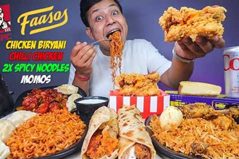 KFC Double Down with Chicken Biryani, 2X Spicy Noodles, Momos, Chilli Chicken, Rolls &..