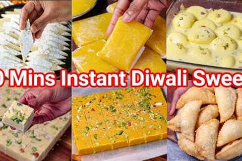 30 Mins Instant Diwali Sweets Recipe 2023 - Anyone Can Cook Festival Sweets | Deepavali Desserts