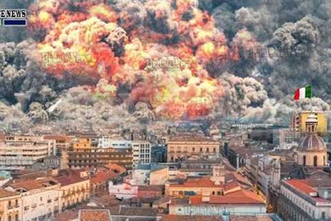 🚨Horrible today: Ash Covers Sun in Sicilian City, second eruption Etna volcano bury Catania..