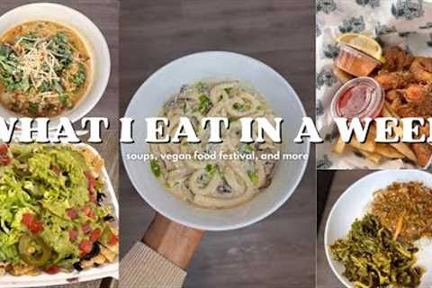 What I Eat in a Week: vegan shrimp, zuppa toscana, vegan steak, + more | vegan meal ideas