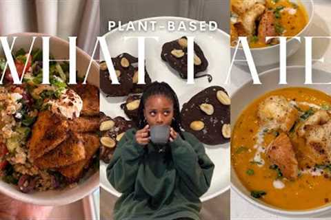 Plant Based What I Eat In A Day | Butternut Squash Soup, Tofu Recipes, Matcha Latte, Healthy Dessert