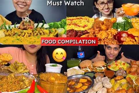 FOOD COMPILATION | INDIAN FOOD MUKBANG 😋🤤 | Eating Veg Food Mukbang | No Talking Video 😁