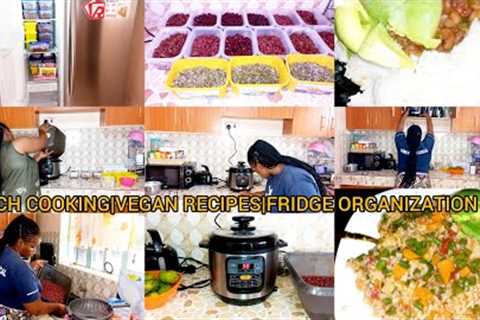 MONTHLY BATCH COOKING 🫘|WEEKEND ROUTINE|HEALTHY VEGAN RECIPES|FRIDGE ORGANIZATION