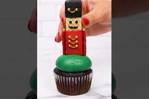 Cracking into the holiday spirit with these Nutcracker cupcakes done by @lindseybakedthis #shorts