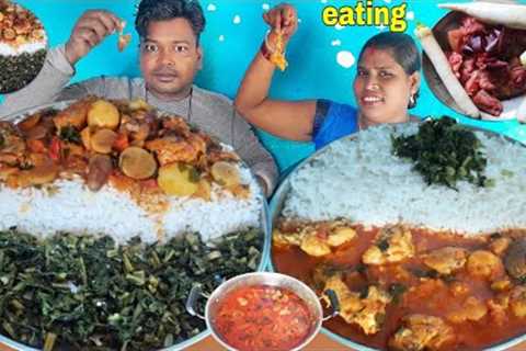 eating show | indian food mukbang chicken curry | indian cuisine chicken curry rice eating