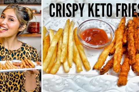 CRISPY KETO FRENCH FRIES WITH A SECRET INGREDIENT! How to make Keto French Fries with a Twist!