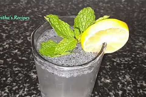 Lemon Juice With Sabja Seeds how to make