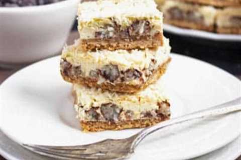 Gluten Free Cheesecake Bars with an Almond Joy Filling