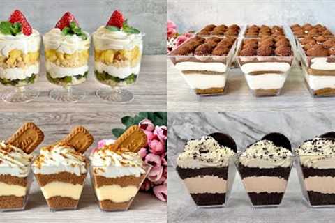 4 Easy NO BAKE Dessert Cup Recipes. No Eggs, No Gelatine, No Alcohol!